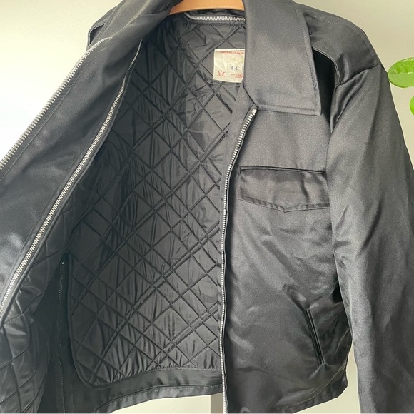 Vintage Canadian Police Zip Bomber Style Jacket Shiny Black 90s 1990s Men’s XL - Picture 11 of 12